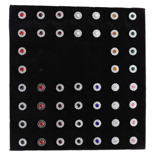 Vittorio Vico Men's Tie Tacks on Presentation Board: 24 Pack - Suits You Sir - Silver Flower - 
