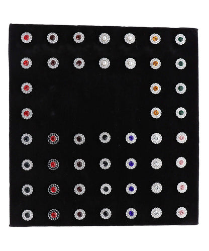 Vittorio Vico Men's Tie Tacks on Presentation Board: 24 Pack - Suits You Sir - Silver Flower - 