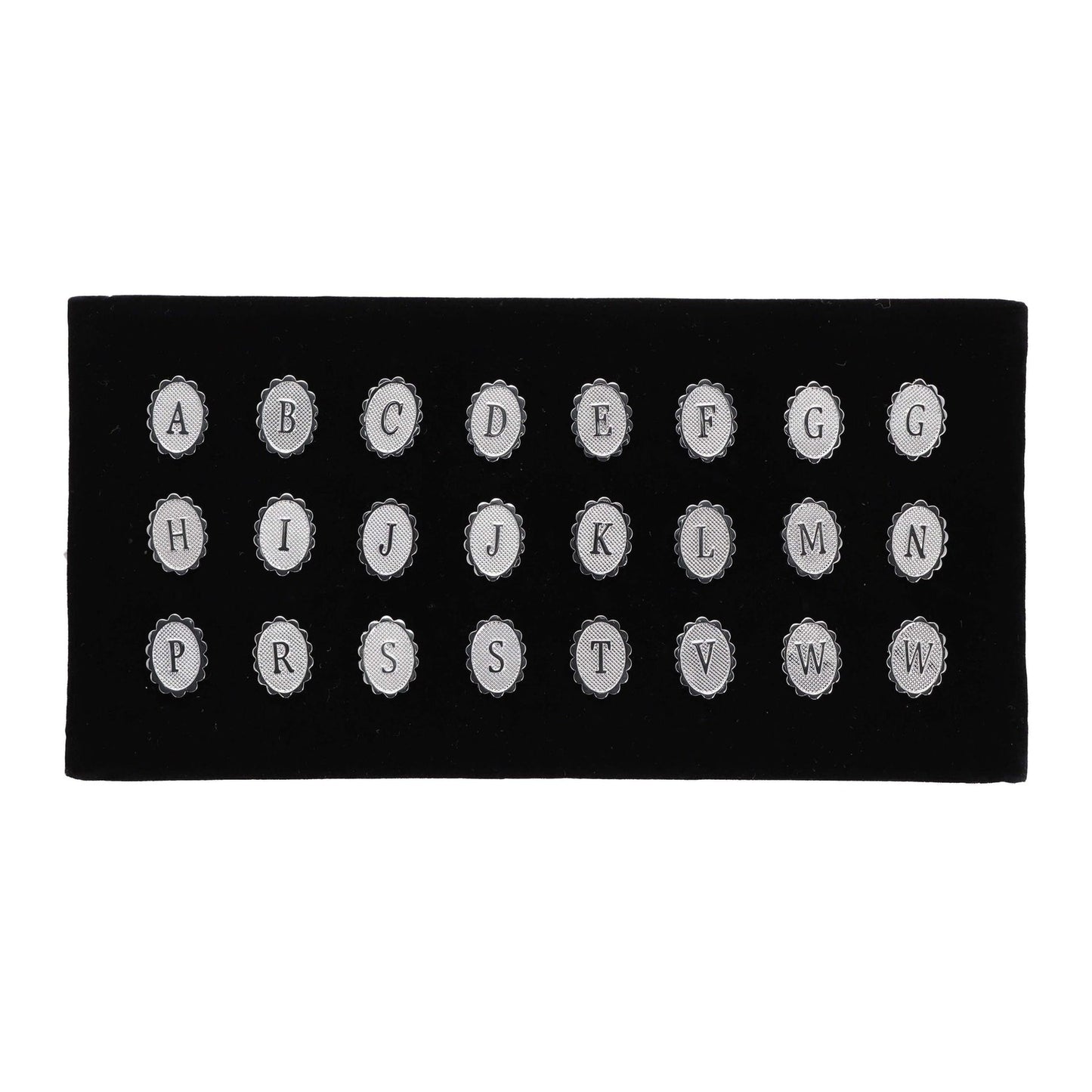 Vittorio Vico Men's Tie Tacks on Presentation Board: 24 Pack - Suits You Sir - Silver Initial - 