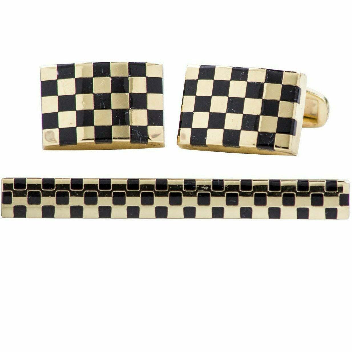 Vittorio Vico Plain Gold Cufflink & Tie Bar Set in Gift Box - Suits You Sir - CLTB 419 - 