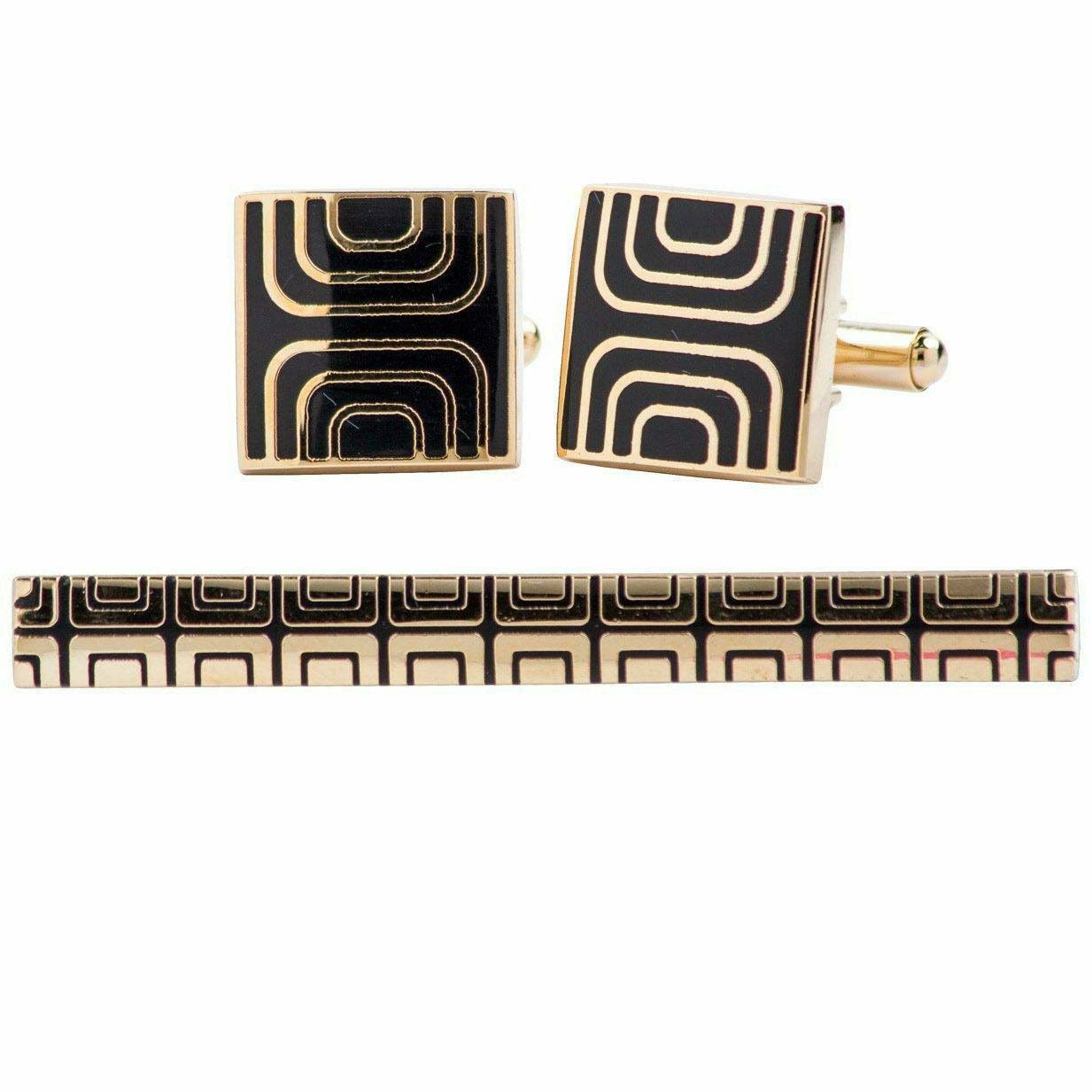 Vittorio Vico Plain Gold Cufflink & Tie Bar Set in Gift Box - Suits You Sir - CLTB 419 - 
