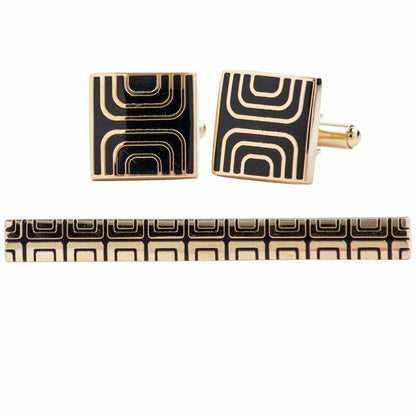 Vittorio Vico Plain Gold Cufflink & Tie Bar Set in Gift Box - Suits You Sir - CLTB 419 - 