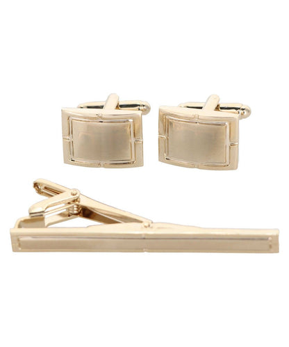 Vittorio Vico Plain Gold Cufflink & Tie Bar Set in Gift Box - Suits You Sir - CLTB 419 - 