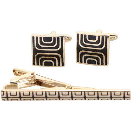 Vittorio Vico Plain Gold Cufflink & Tie Bar Set in Gift Box - Suits You Sir - CLTB 461 - 