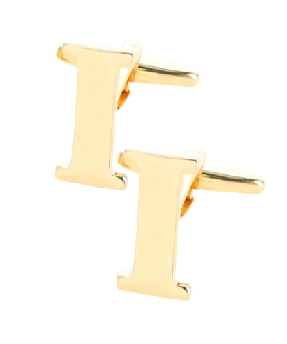 Vittorio Vico Plain Initial Cufflinks in Gift Box - Suits You Sir - Gold - I