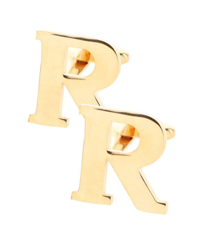 Vittorio Vico Plain Initial Cufflinks in Gift Box - Suits You Sir - Gold - R