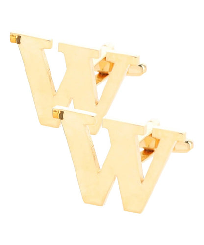 Vittorio Vico Plain Initial Cufflinks in Gift Box - Suits You Sir - Gold - W