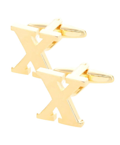 Vittorio Vico Plain Initial Cufflinks in Gift Box - Suits You Sir - Gold - X