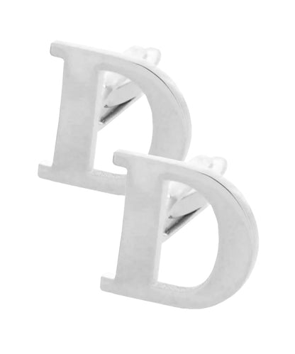 Vittorio Vico Plain Initial Cufflinks in Gift Box - Suits You Sir - Silver - D