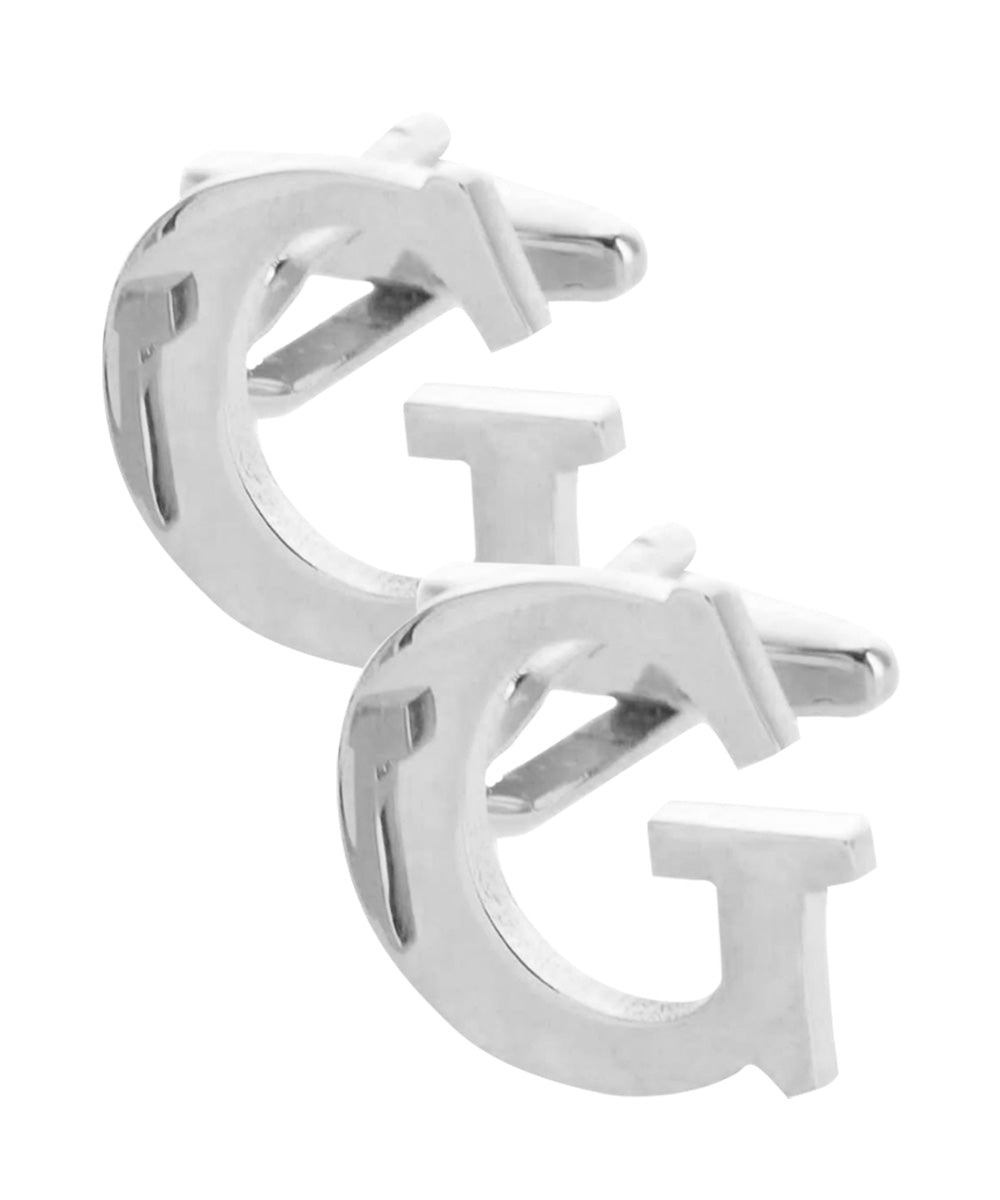 Vittorio Vico Plain Initial Cufflinks in Gift Box - Suits You Sir - Silver - G