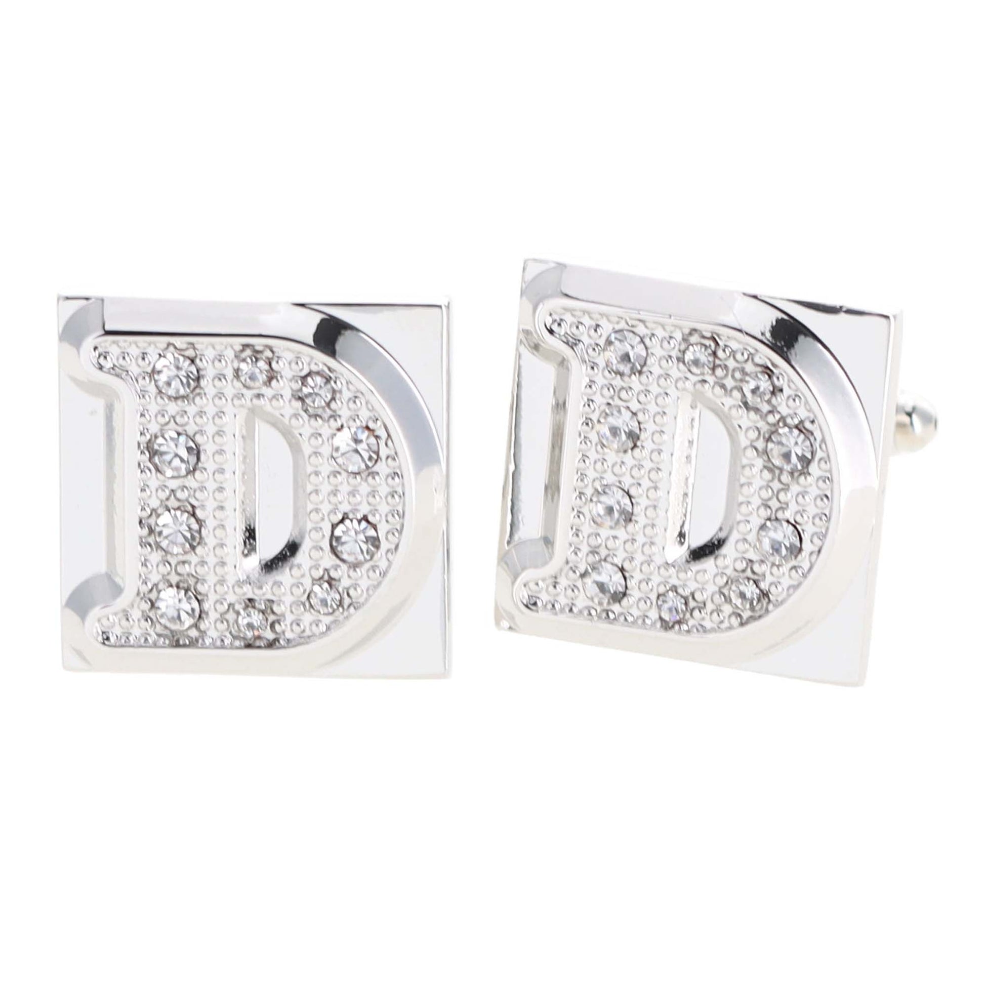 Vittorio Vico Rhinestone Initial Cufflinks in Gift Box - Suits You Sir - Gold - C