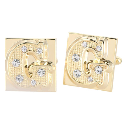 Vittorio Vico Rhinestone Initial Cufflinks in Gift Box - Suits You Sir - Gold - G