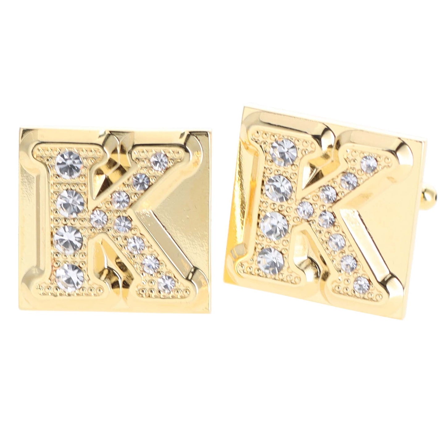 Vittorio Vico Rhinestone Initial Cufflinks in Gift Box - Suits You Sir - Gold - K
