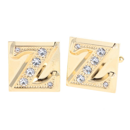 Vittorio Vico Rhinestone Initial Cufflinks in Gift Box - Suits You Sir - Gold - Z