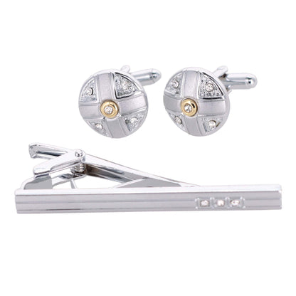 Vittorio Vico Silver Rhinestone Cufflink & Tie Bar Set in Gift Box - Suits You Sir - CR - 089 - 