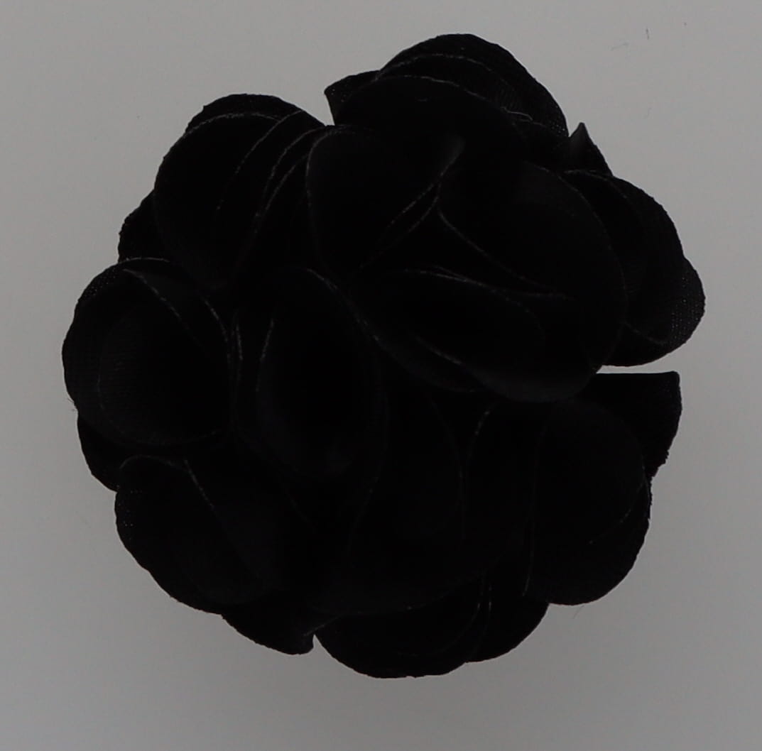 Vittorio Vico Small Satin Flower Lapel Pin - Suits You Sir - Black - 
