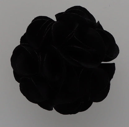 Vittorio Vico Small Satin Flower Lapel Pin - Suits You Sir - Black - 