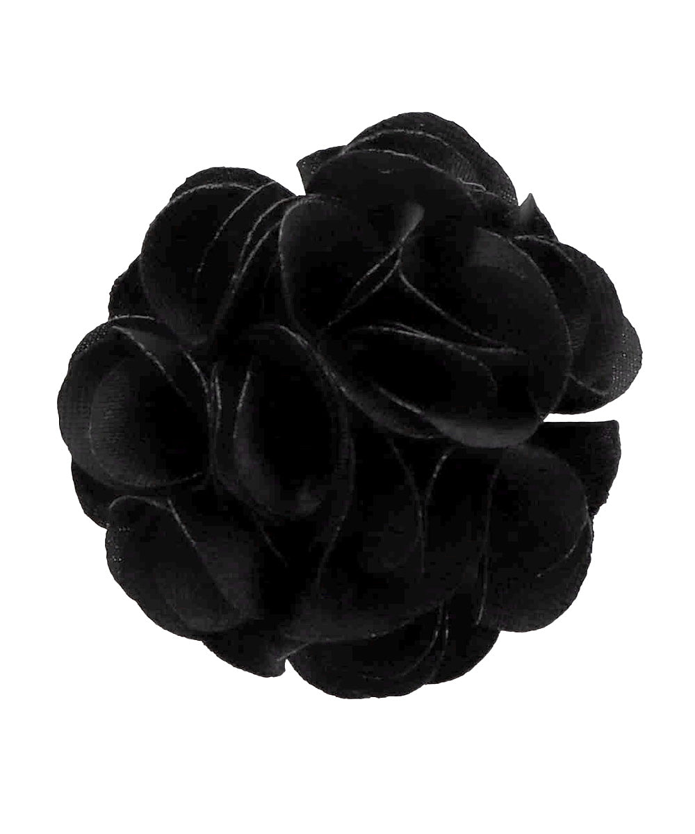Vittorio Vico Small Satin Flower Lapel Pin - Suits You Sir - Black - 