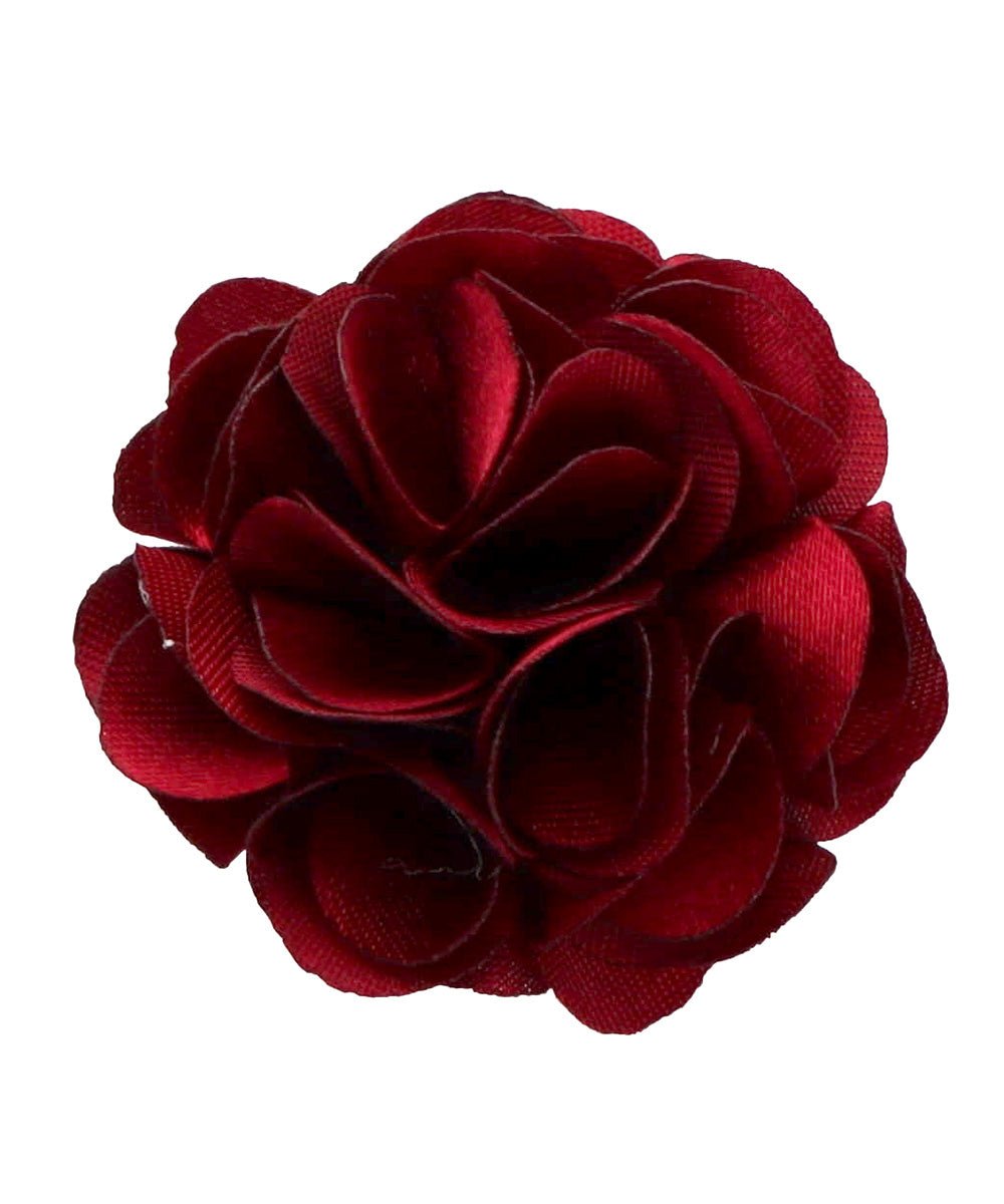 Vittorio Vico Small Satin Flower Lapel Pin - Suits You Sir - Burgundy - 