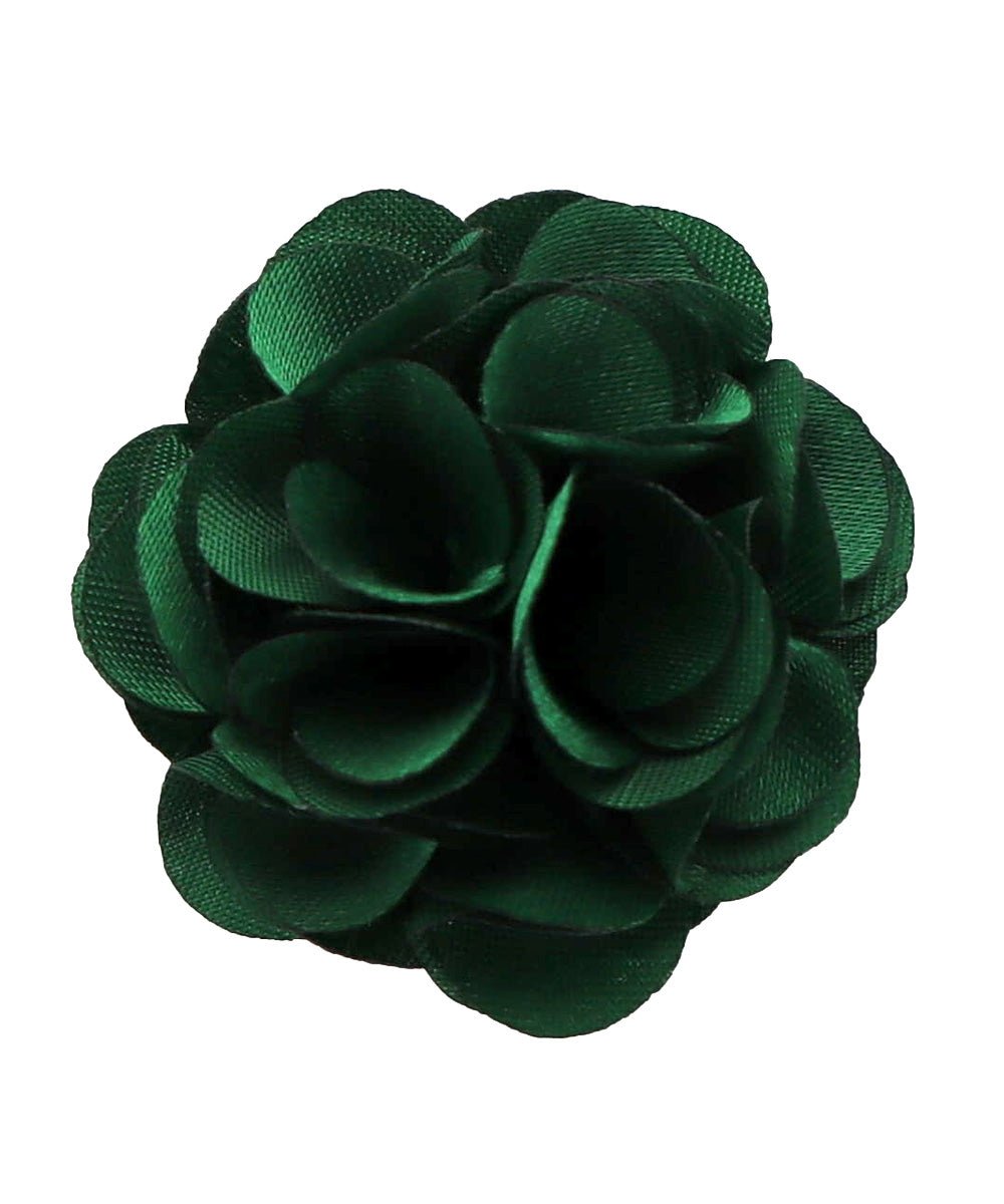 Vittorio Vico Small Satin Flower Lapel Pin - Suits You Sir - Hunter Green - 