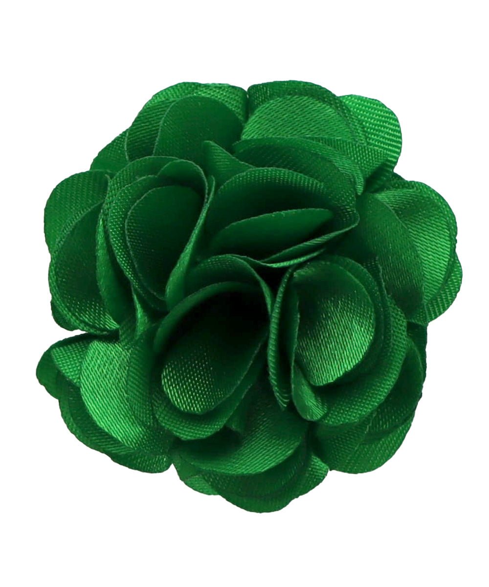 Vittorio Vico Small Satin Flower Lapel Pin - Suits You Sir - Kelly Green - 