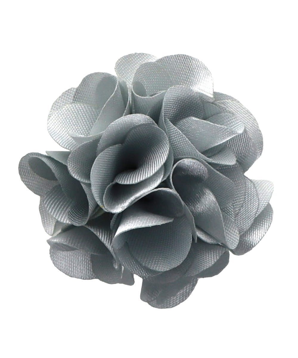 Vittorio Vico Small Satin Flower Lapel Pin - Suits You Sir - Silver - 