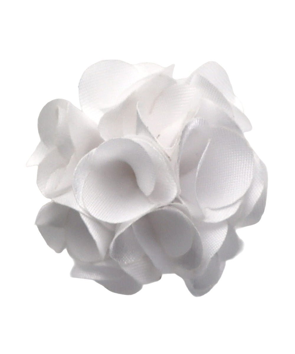 Vittorio Vico Small Satin Flower Lapel Pin - Suits You Sir - White - 