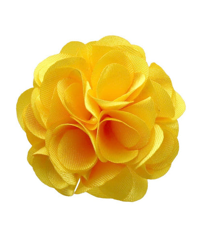 Vittorio Vico Small Satin Flower Lapel Pin - Suits You Sir - Yellow - 