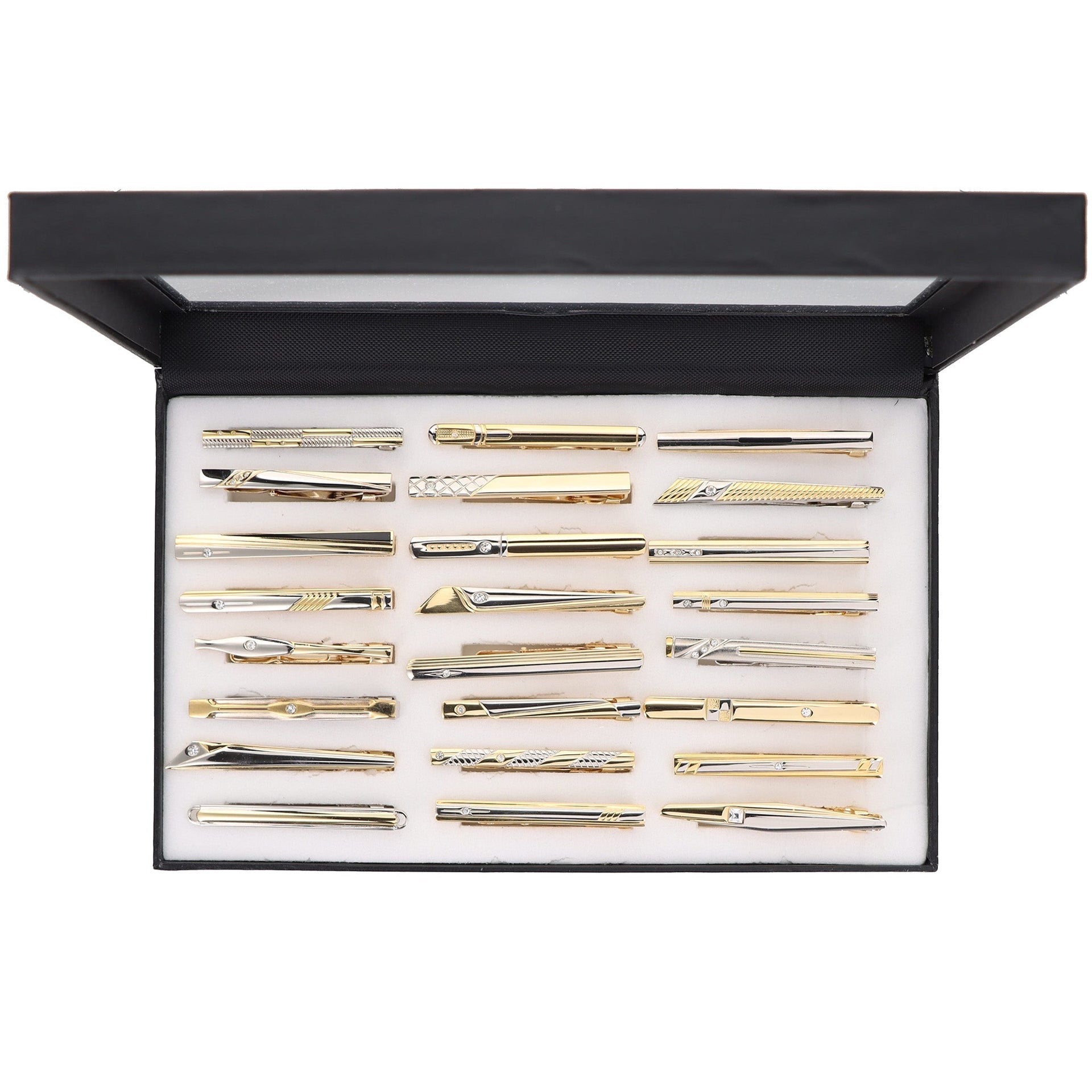 Vittorio Vico Tie Bars in Presentation Box: 24 Pack - Suits You Sir - Gold - Regular