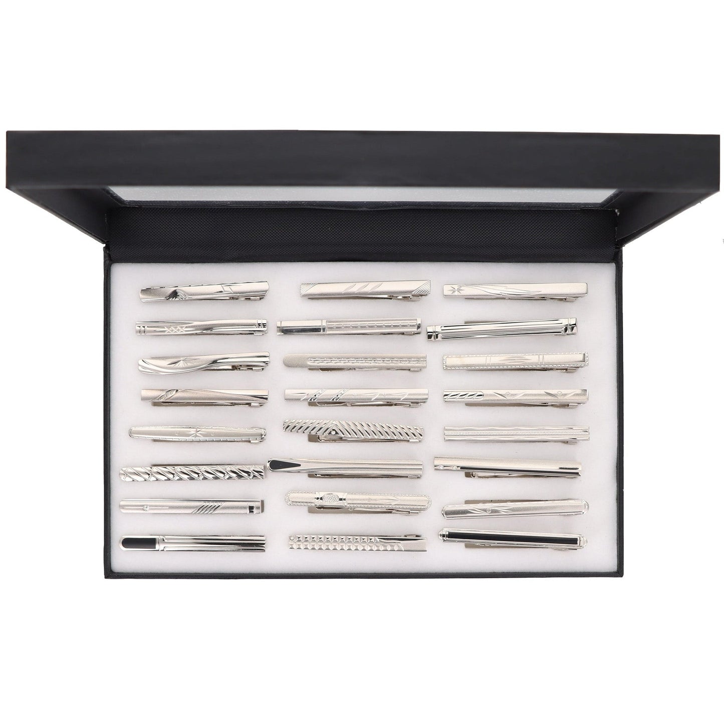 Vittorio Vico Tie Bars in Presentation Box: 24 Pack - Suits You Sir - Silver - Regular