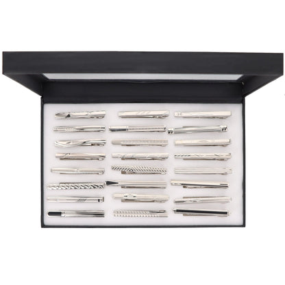 Vittorio Vico Tie Bars in Presentation Box: 24 Pack - Suits You Sir - Silver - Regular