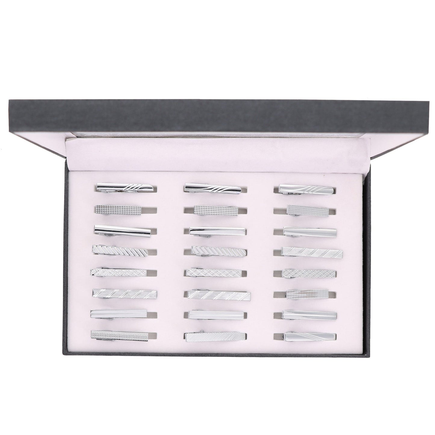 Vittorio Vico Tie Bars in Presentation Box: 24 Pack - Suits You Sir - Silver - Skinny