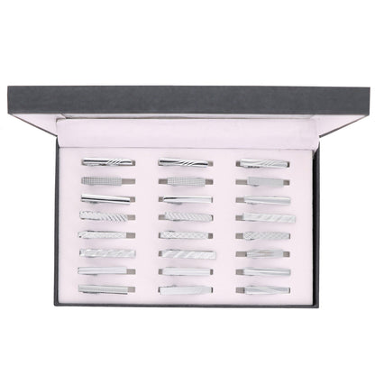 Vittorio Vico Tie Bars in Presentation Box: 24 Pack - Suits You Sir - Silver - Skinny
