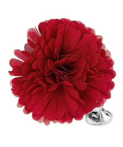 Vittorio Vico Unisex Carnation Flower Lapel Pin - Suits You Sir - Burgundy - 