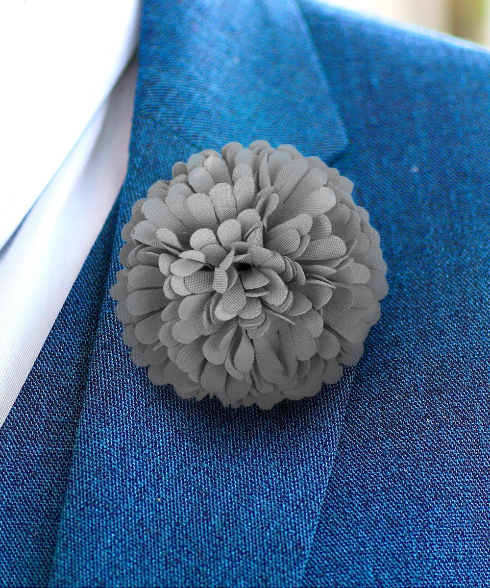 Vittorio Vico Unisex Carnation Flower Lapel Pin - Suits You Sir - Gray - 
