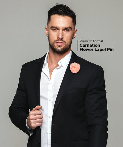 Vittorio Vico Unisex Carnation Flower Lapel Pin - Suits You Sir - Pink - 