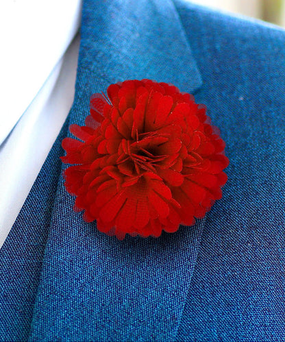 Vittorio Vico Unisex Carnation Flower Lapel Pin - Suits You Sir - Red - 