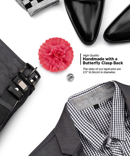 Vittorio Vico Unisex Carnation Flower Lapel Pin - Suits You Sir - Rose - 