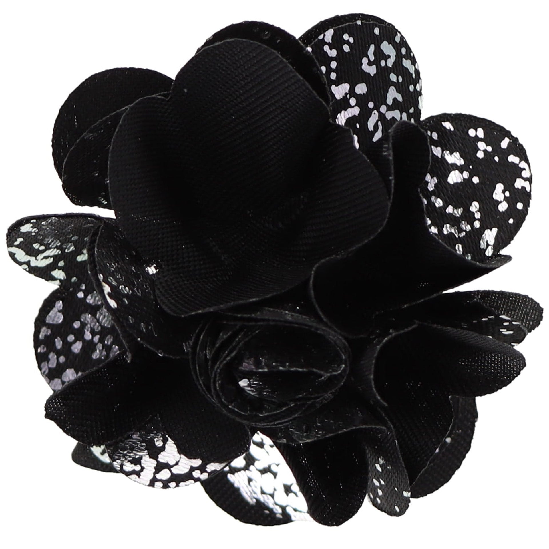 Vittorio Vico Unisex Metallic Flower Lapel Pin - Suits You Sir - Black and Silver - 