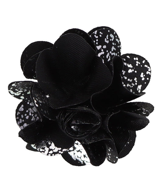 Vittorio Vico Unisex Metallic Flower Lapel Pin - Suits You Sir - Black and Silver - 