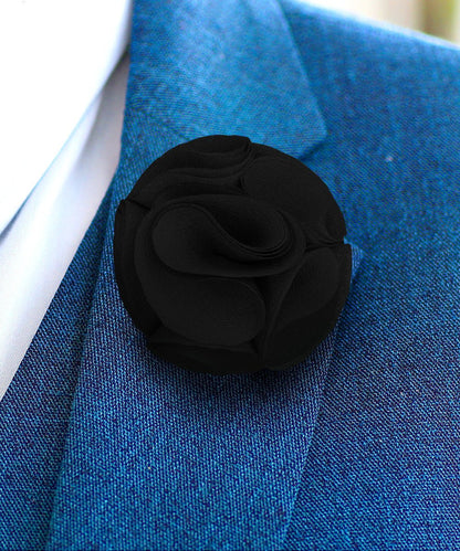 Vittorio Vico Unisex Rose Flower Lapel Pin - Suits You Sir - Black - 