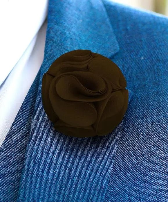 Vittorio Vico Unisex Rose Flower Lapel Pin - Suits You Sir - Brown - 