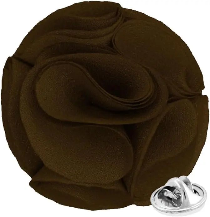 Vittorio Vico Unisex Rose Flower Lapel Pin - Suits You Sir - Brown - 