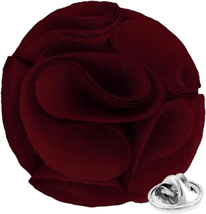 Vittorio Vico Unisex Rose Flower Lapel Pin - Suits You Sir - Burgundy - 
