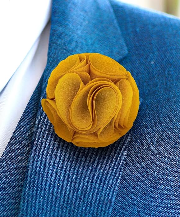 Vittorio Vico Unisex Rose Flower Lapel Pin - Suits You Sir - Gold - 
