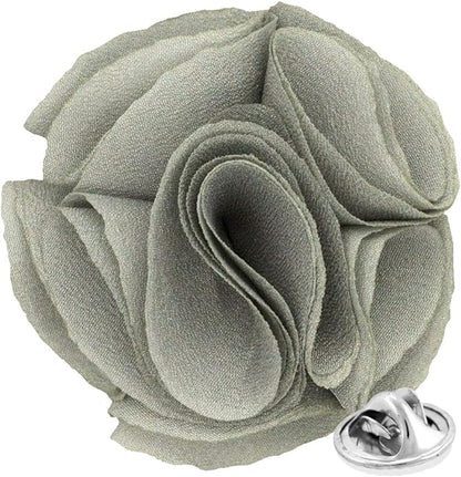 Vittorio Vico Unisex Rose Flower Lapel Pin - Suits You Sir - Gray - 