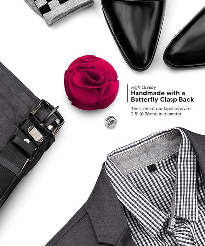 Vittorio Vico Unisex Rose Flower Lapel Pin - Suits You Sir - Hot Pink - 