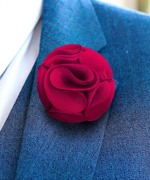 Vittorio Vico Unisex Rose Flower Lapel Pin - Suits You Sir - Hot Pink - 