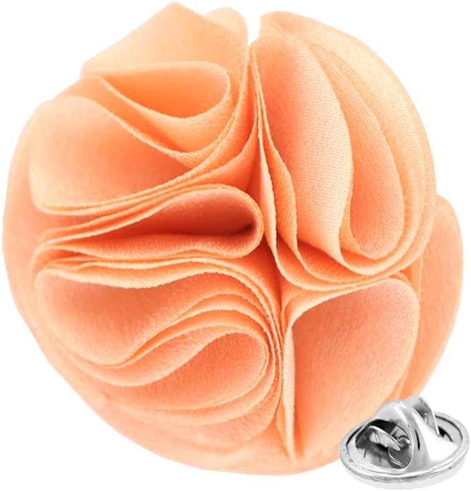 Vittorio Vico Unisex Rose Flower Lapel Pin - Suits You Sir - Peach - 