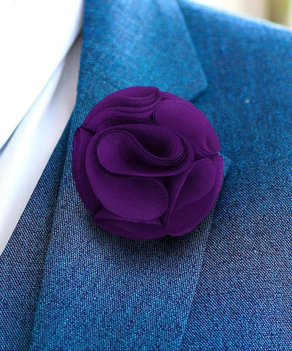 Vittorio Vico Unisex Rose Flower Lapel Pin - Suits You Sir - Purple - 